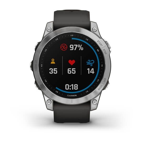 Garmin fenix 7 (47mm) szilikon pántos ezüst okosóra (Újracsomagolt)