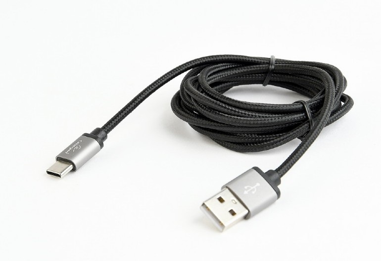 Gembird 1,8m USB Type-C 2.0 apa - USB 2.0 A apa fonott fekete kábel