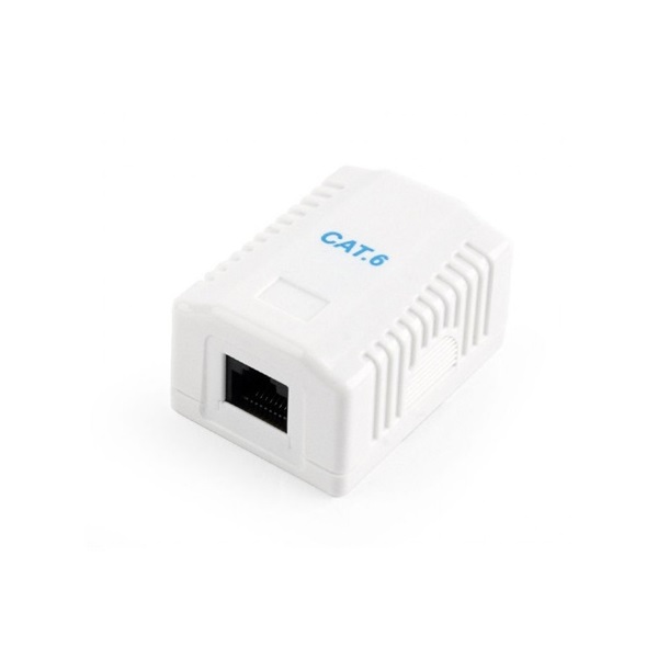 Gembird 1x RJ45 8P8C/UTP cat6 fali aljzat, komplett konnektor aljzat fehér