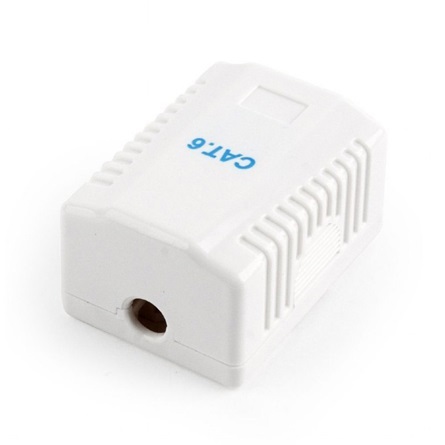 Gembird 1x RJ45 8P8C/UTP cat6 fali aljzat, komplett konnektor aljzat fehér