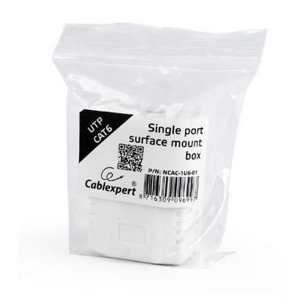 Gembird 1x RJ45 8P8C/UTP cat6 fali aljzat, komplett konnektor aljzat fehér
