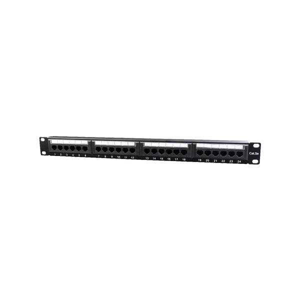 Gembird 24 portos Cat.5e 1U 19" RJ45 Patch Panel