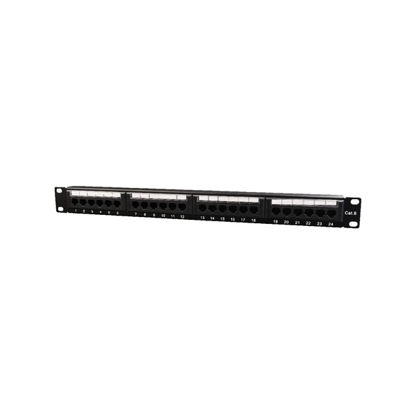 Gembird 24 portos Cat.6 1U 19" RJ45 Patch Panel