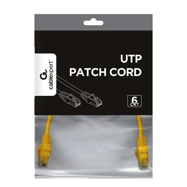 Gembird 25cm RJ45 CAT6 M/M sárga UTP kábel