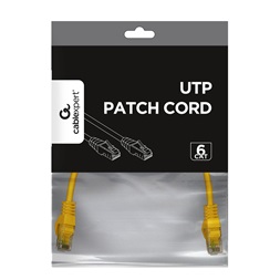 Gembird 25cm RJ45 CAT6 M/M sárga UTP kábel