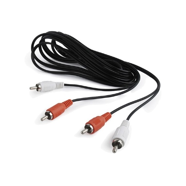 Gembird 2db RCA M/M audio kábel 1.8m fekete