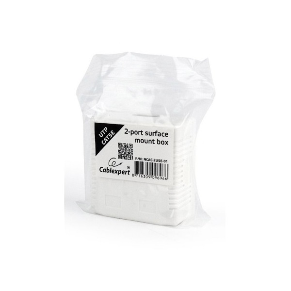 Gembird 2x RJ45 kat. 5e fali aljzat, komplett fehér