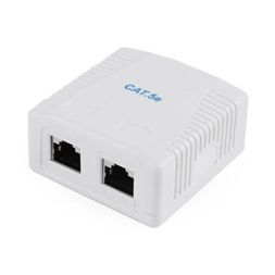 Gembird 2x RJ45 kat. 5e fali aljzat, komplett fehér