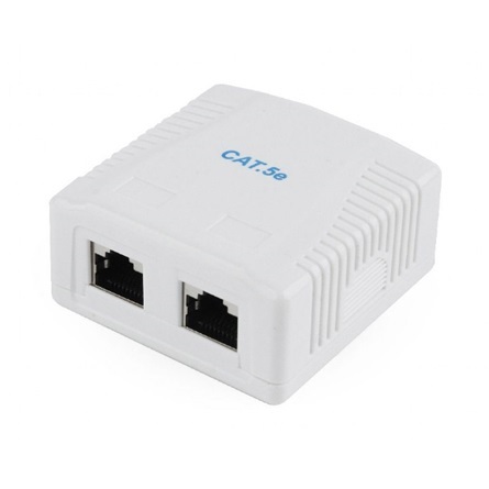 Gembird 2x RJ45 kat. 5e fali aljzat, komplett fehér