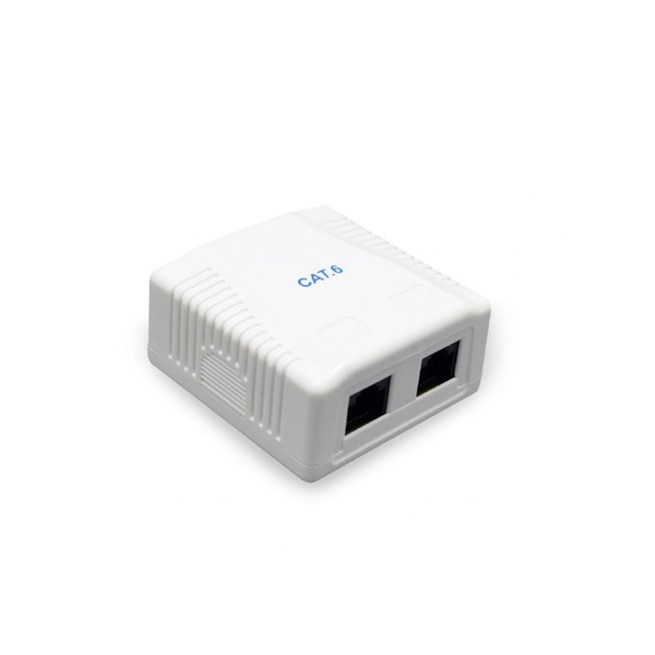 Gembird 2x RJ45 kat. 6 fali aljzat, komplett fehér