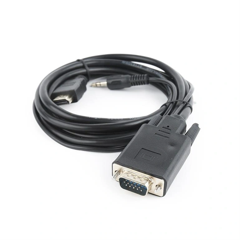 Gembird A-HDMI-VGA-03-10 3m HDMI/VGA - 3,5mm jack fekete kábel