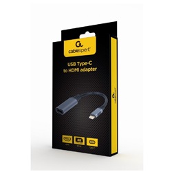 Gembird A-USB3C-HDMI-01 Type C apa - HDMI anya szürke adapter