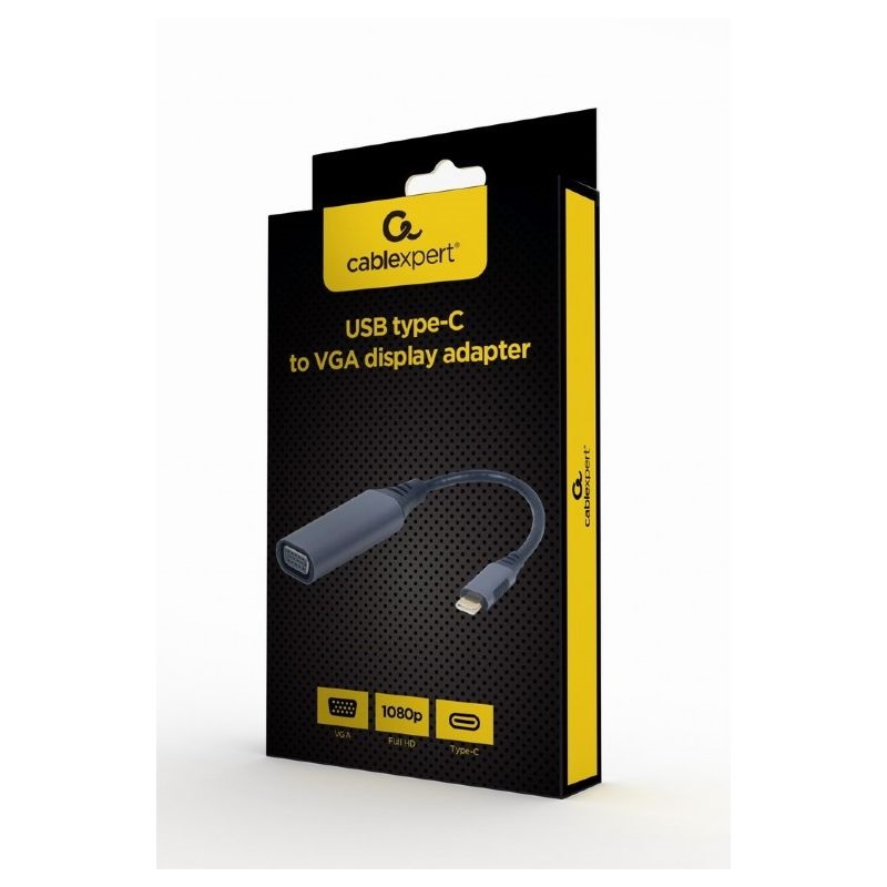 Gembird A-USB3C-VGA-01 Type C - VGA szürke adapter