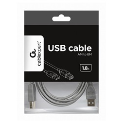 Gembird CCP-USB2-AMBM-6G 1,8m USB A apa - USB B apa szürke kábel