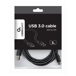 Gembird CCP-USB2-AMCM-10 3m USB A apa - USB C apa fekete kábel