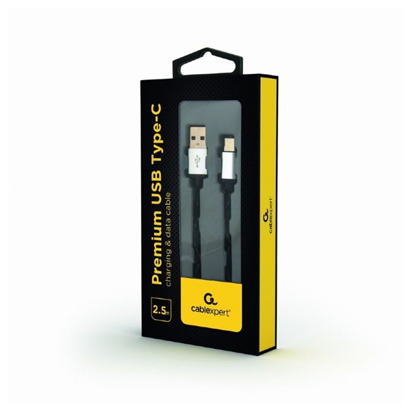 Gembird CCP-USB2-AMCM-2.5M 2,5m USB A apa - USB C apa fekete kábel