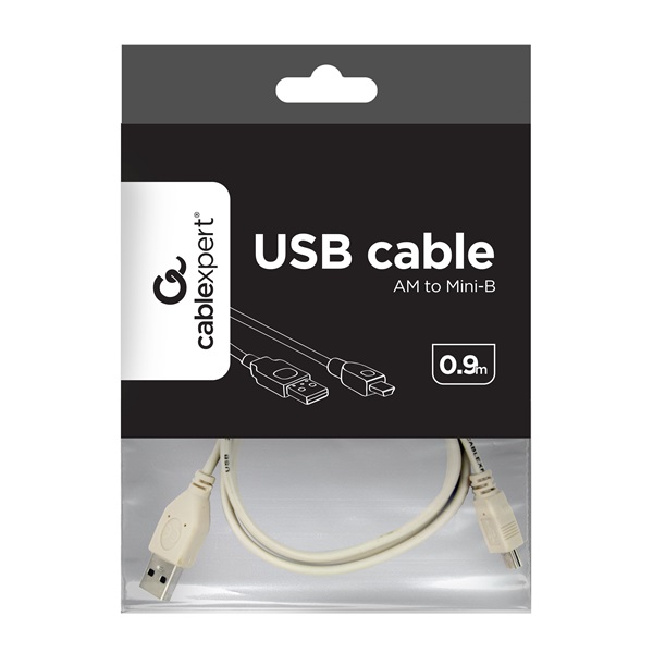 Gembird CC-USB2-AM5P-3 0,9m USB 2.0 A - mini USB fekete kábel
