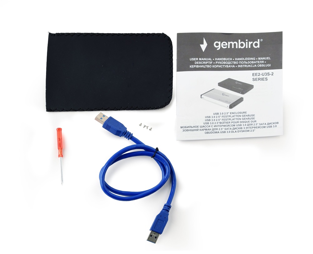 Gembird EE2-U3S-2-R 2.5" USB3.0 SATA piros külső ház