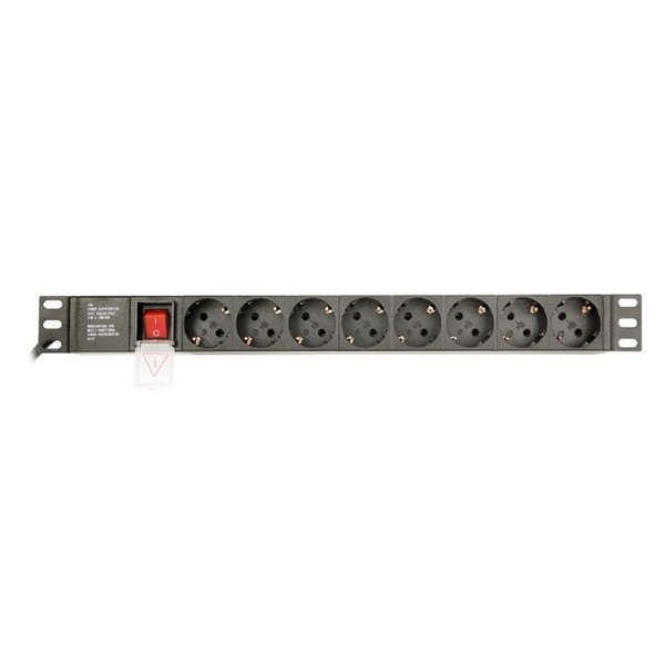 Gembird EG-PDU-014-C14 8 aljzat 3m 1U C14 csatlakozó fekete elosztó