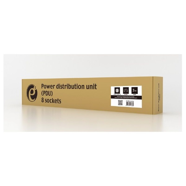 Gembird EG-PDU-014-C14 8 aljzat 3m 1U C14 csatlakozó fekete elosztó