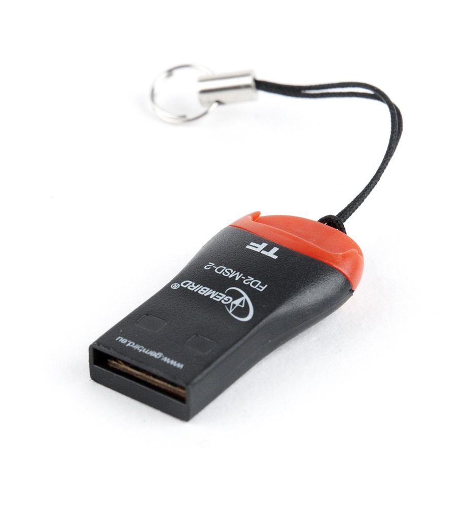 Gembird USB2.0 microSDHC fekete-piros kártyaolvasó, kulcstartó funkcióval