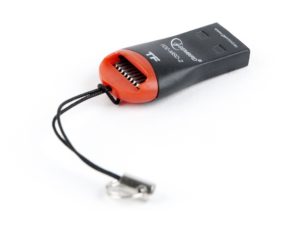 Gembird USB2.0 microSDHC fekete-piros kártyaolvasó, kulcstartó funkcióval