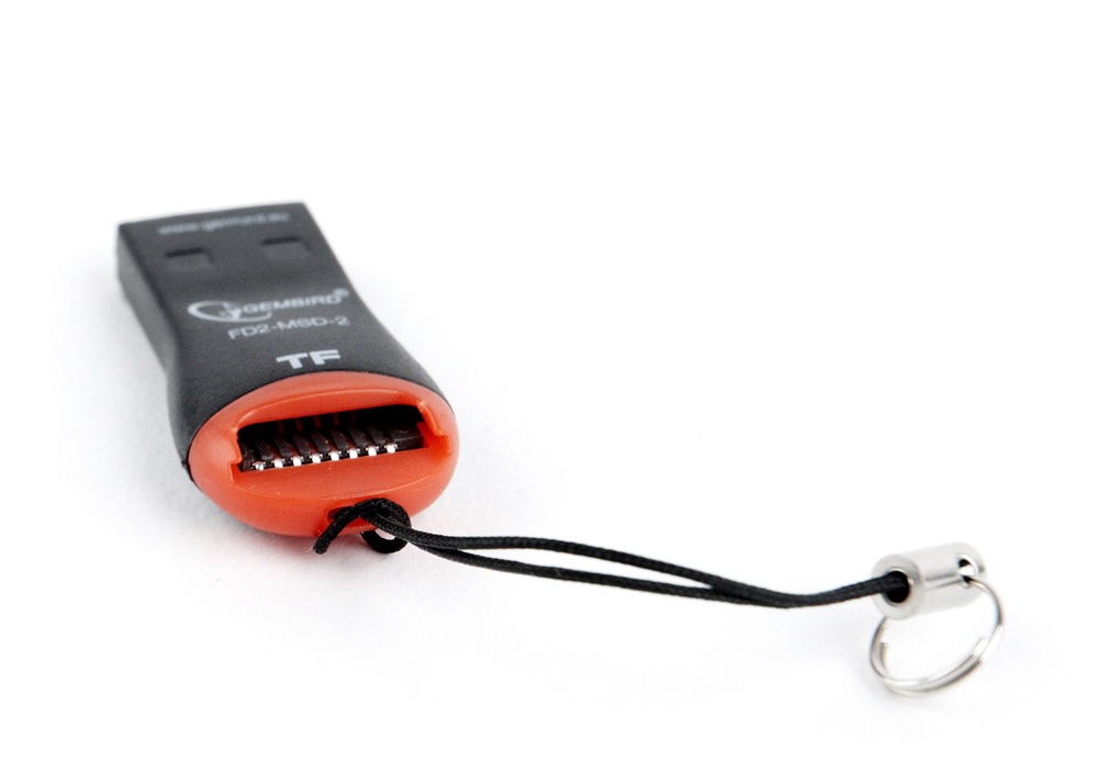 Gembird USB2.0 microSDHC fekete-piros kártyaolvasó, kulcstartó funkcióval