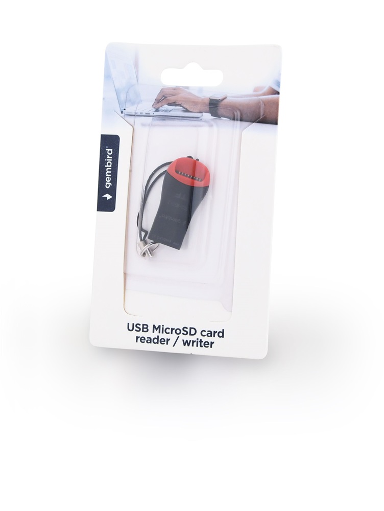 Gembird USB2.0 microSDHC fekete-piros kártyaolvasó, kulcstartó funkcióval