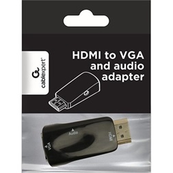 Gembird HDMI -> VGA Jack stereo 3,5mm M/F adapter fekete