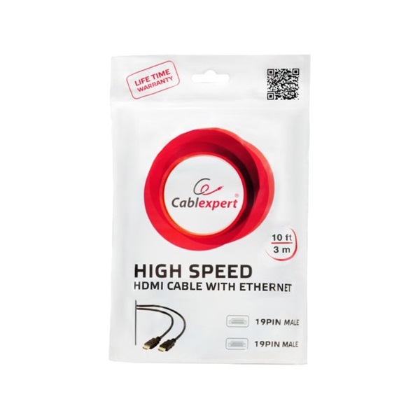 Gembird HDMI 1.4 -> HDMI 1.4 M/M video kábel 1.8m fehér