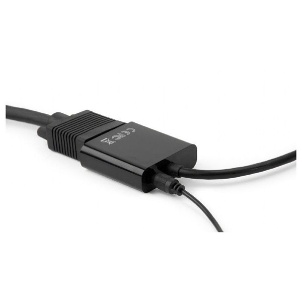 Gembird HDMI v1.4 -VGA adapter + audio port Fekete
