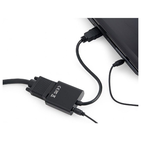 Gembird HDMI v1.4 -VGA adapter + audio port Fekete