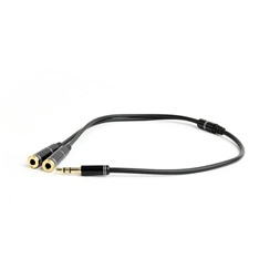 Gembird Jack stereo 3,5mm -> 2db Jack 3,5mm M/F adapter 0.1m fekete premium