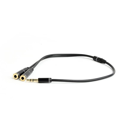 Gembird Jack stereo 3,5mm -> 2db Jack 3,5mm M/F adapter 0.1m fekete premium