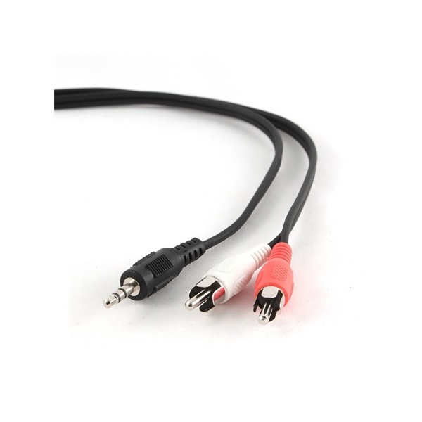 Gembird Jack stereo 3,5mm -> 2db RCA M/M audio kábel 0.2m fekete