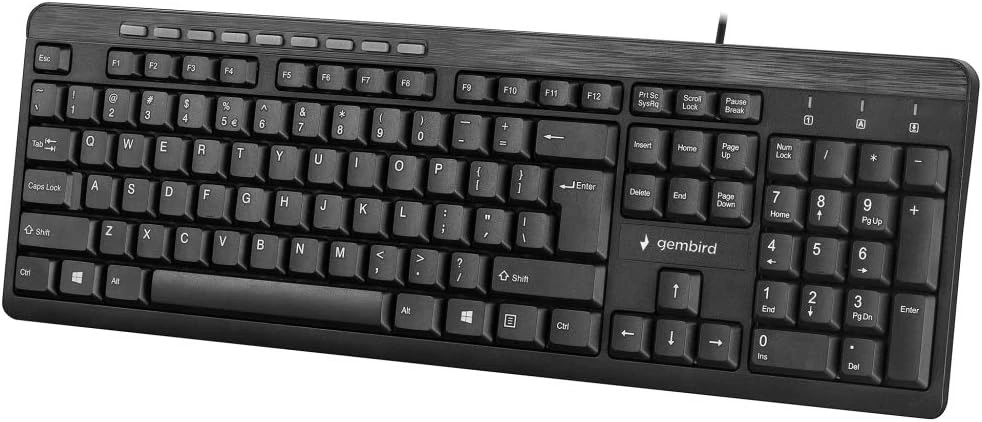 Gembird KB-UM-106 USB angol (US) billentyűzet fekete