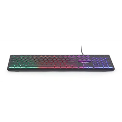 Gembird KB-UML-01 Rainbow USB angol (US) membrán billentyűzet fekete