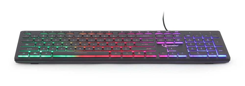 Gembird KB-UML-01 Rainbow USB angol (US) membrán billentyűzet fekete