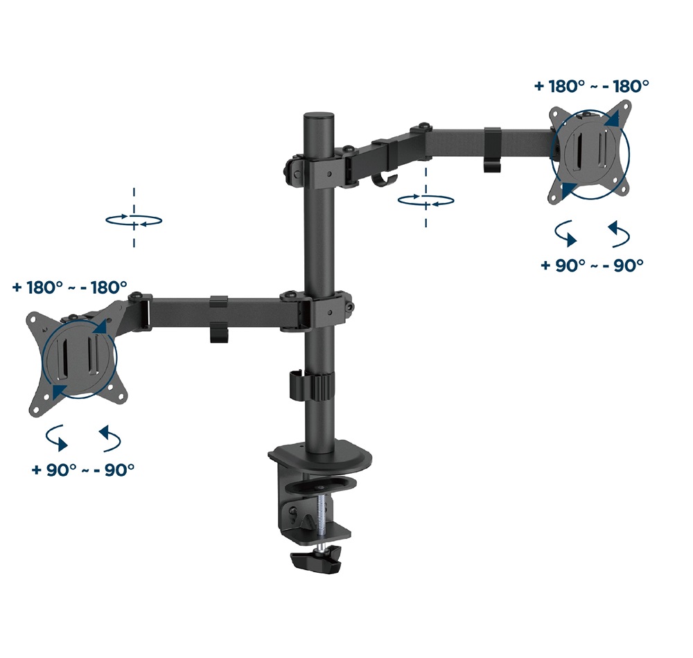 Gembird MA-D2-03 17"-32" kétkaros asztali monitor tartó konzol