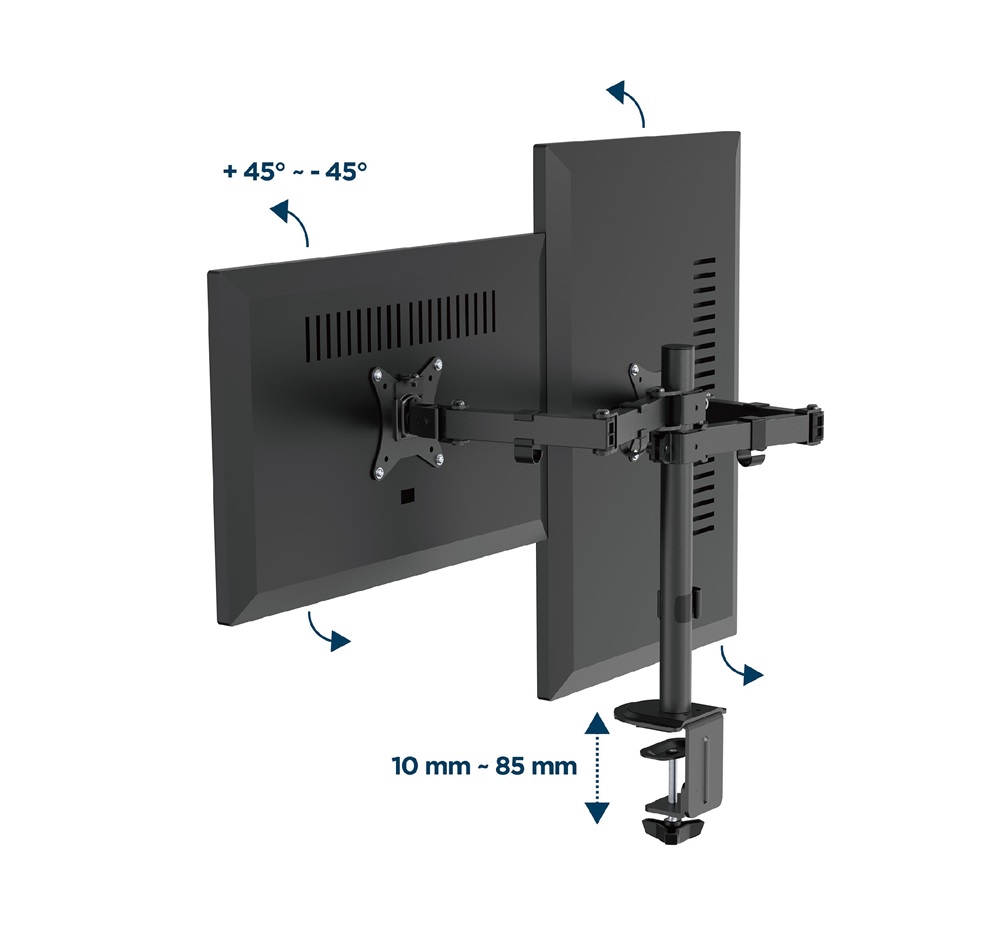 Gembird MA-D2-03 17"-32" kétkaros asztali monitor tartó konzol