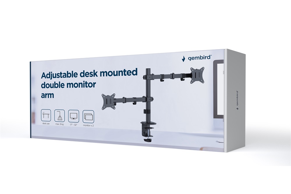 Gembird MA-D2-03 17"-32" kétkaros asztali monitor tartó konzol