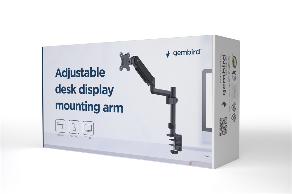 Gembird MA-DA1P-01 17"-32" egykaros asztali monitor tartó konzol