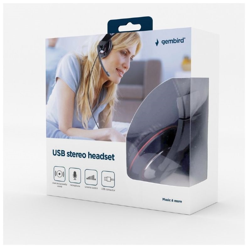 Gembird MHS-U-001 fekete USB headset