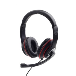 Gembird MHS-03-BKRD fekete-piros headset