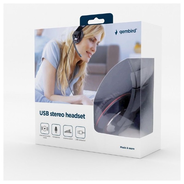 Gembird MHS-U-001 fekete USB headset