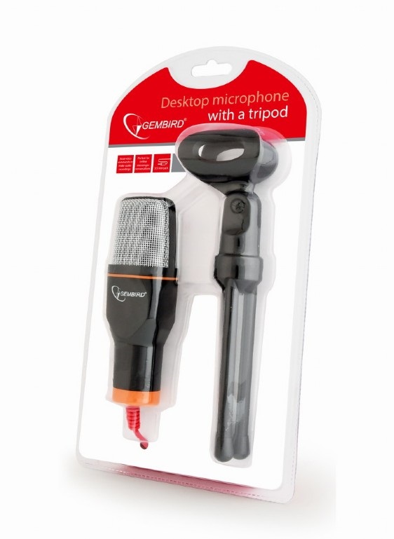 Gembird MIC-D-03 tripod fekete asztali mikrofon