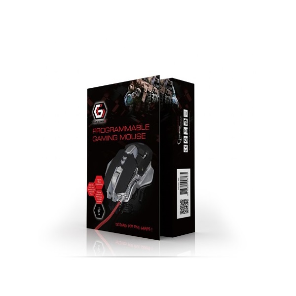 Gembird MUSG-05 USB optikai gaming egér RGB fekete-fehér
