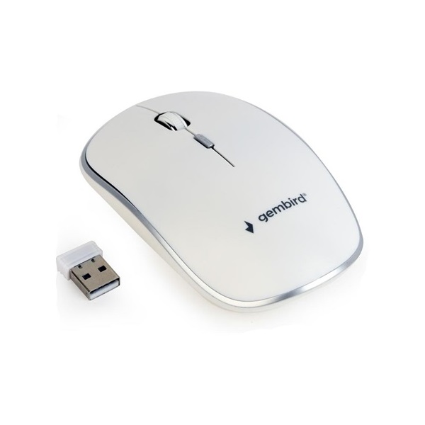 Gembird MUSW-4B-01-W optikai vezeték nélküli egér fehér