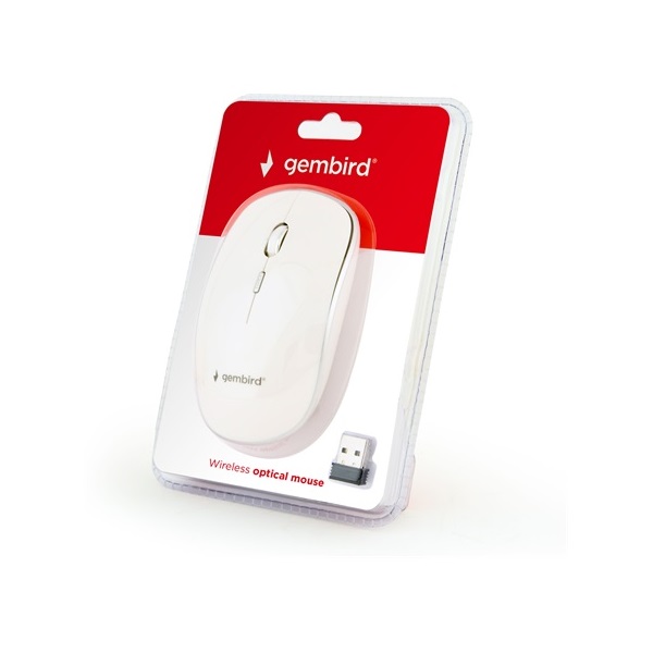 Gembird MUSW-4B-01-W optikai vezeték nélküli egér fehér