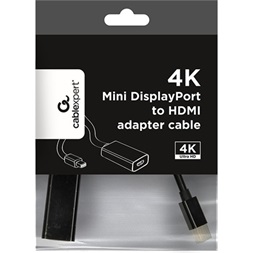 Gembird Mini DisplayPort 1.2 -> HDMI 1.3 M/F adapter 0.2m fekete